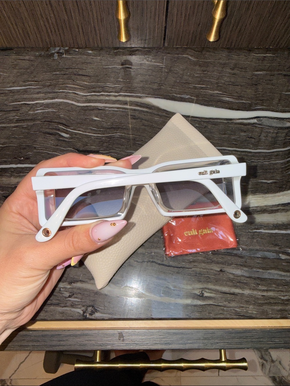 Cult Gaia White Hera Sunglasses NEW - Picture 15 of 17